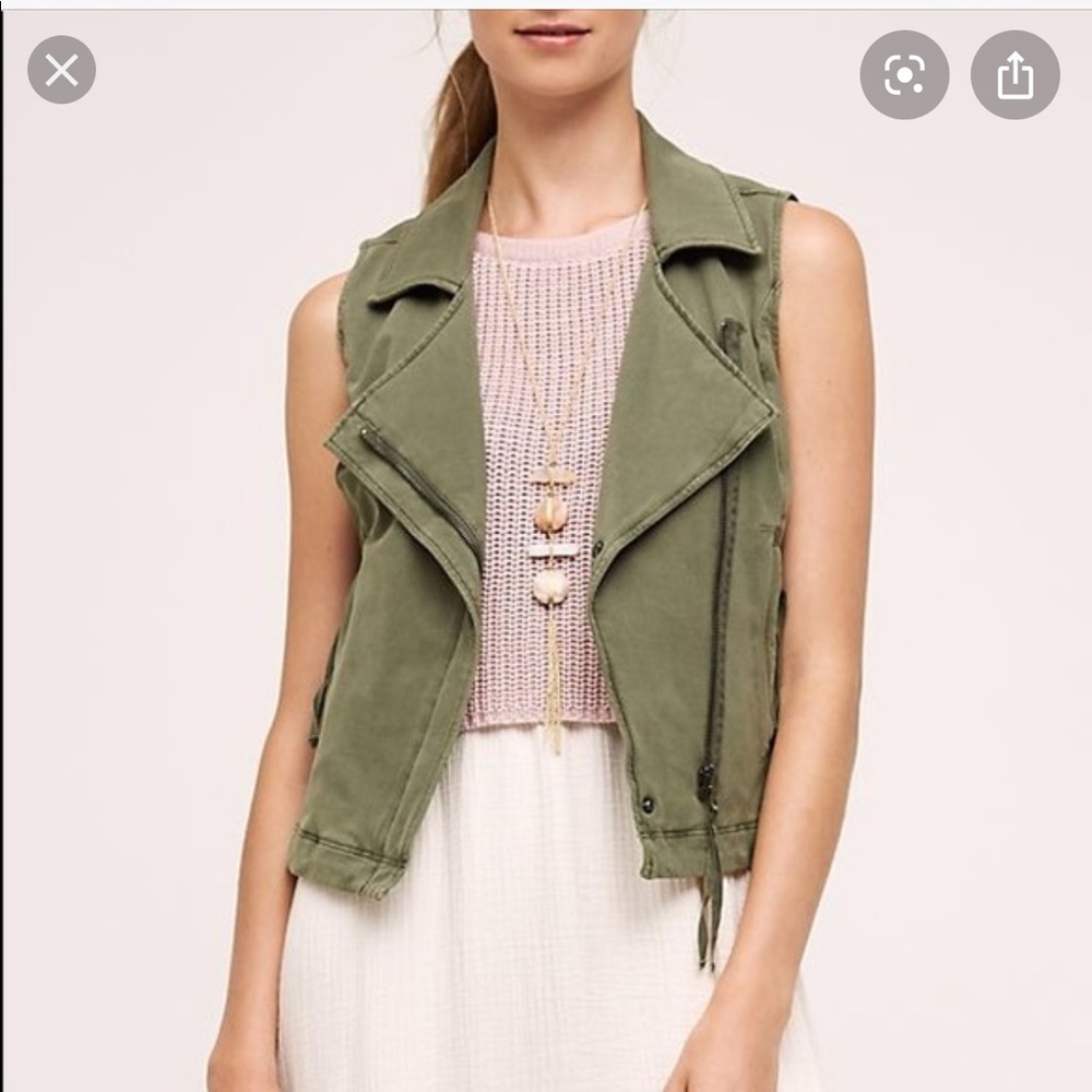 Green utility vest from Anthropologie
